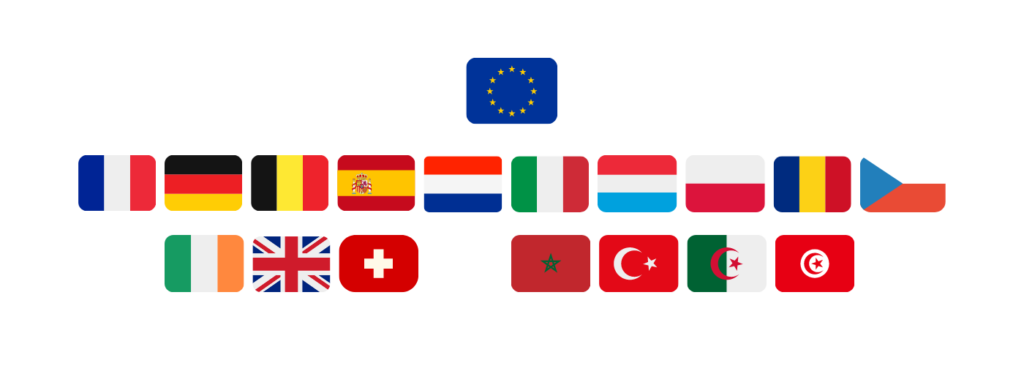 Les pays du transport de marchandise Europe pays de l'est Afrique du nord